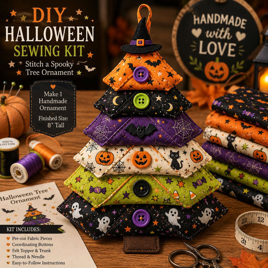 🎄 Layered Fabric Tree Ornament DIY Sewing Kit 🎁 Create A Cozy Handmade Fabric Tree Ornament  ✨