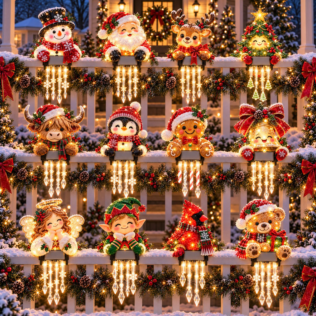 🎄Christmas Character Railing Lights😍