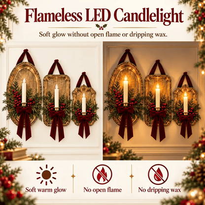 Heritage Glow Christmas Wall Candle Sconce