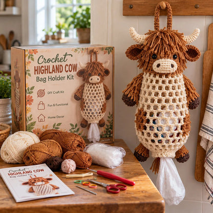 🔥Buy 3, Get 1 Free—Today Only 🔥🔥– 🌼 Cottage Harvest Keepers™ — Crochet Animal Bag Holder DIY Kit