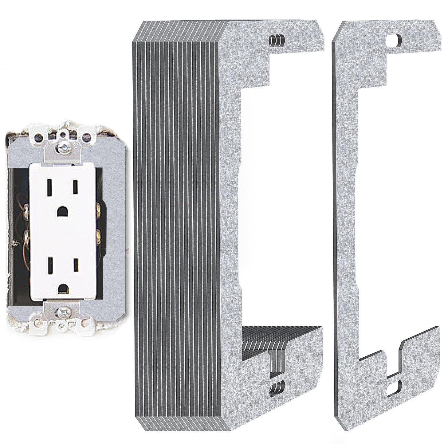 Wall Plate Spacers for Outlets-Metal Flush Fit Device Leveling Plates,