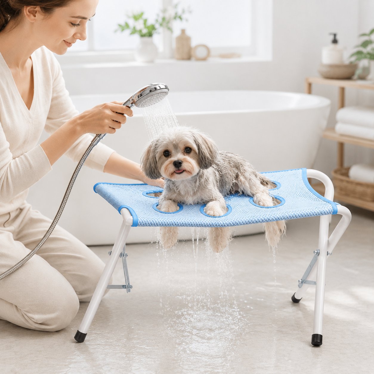 🐾 Limited-Time 49% OFF – Foldable Pet Bathing Support Stand for Cats & Small Dogs