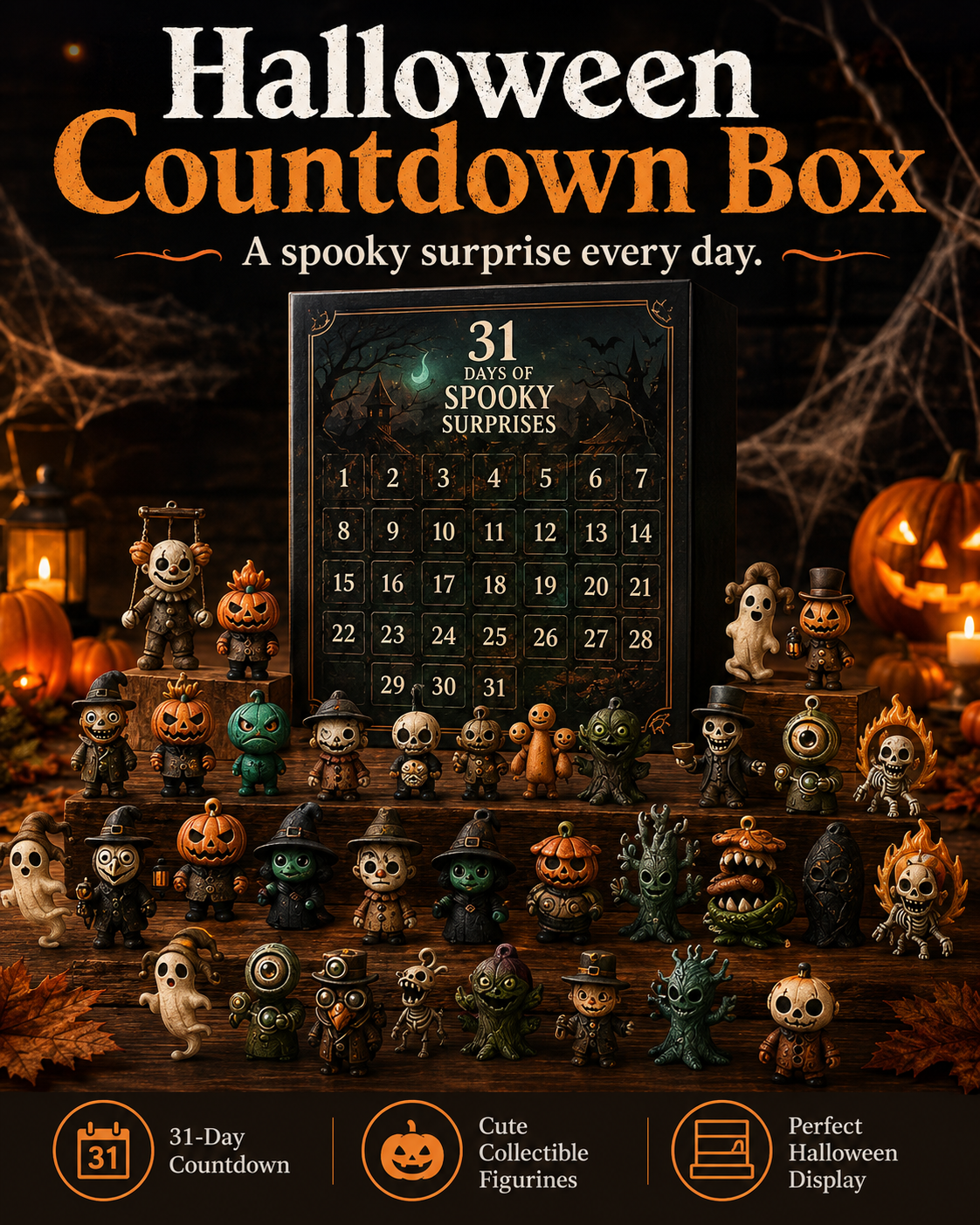 31-Day Halloween Advent Calendar with Mini Figurines