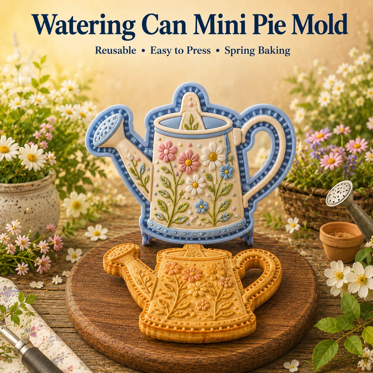 ⏳ Last Day 49% OFF – 🌸 8-Design Spring Garden Mini Pie Mold Collection | Reusable Embossed Molds for Shaping Detailed Bee, Butterfly, Ladybug, Sunflower, Cottage & More 🥧✨