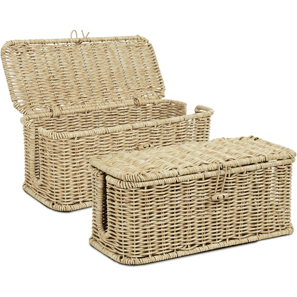 Handwoven Rattan Cable Management Box