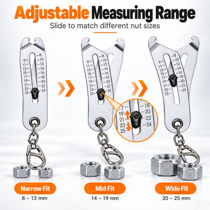 🔧 Portable Nut & Bolt Size Gauge