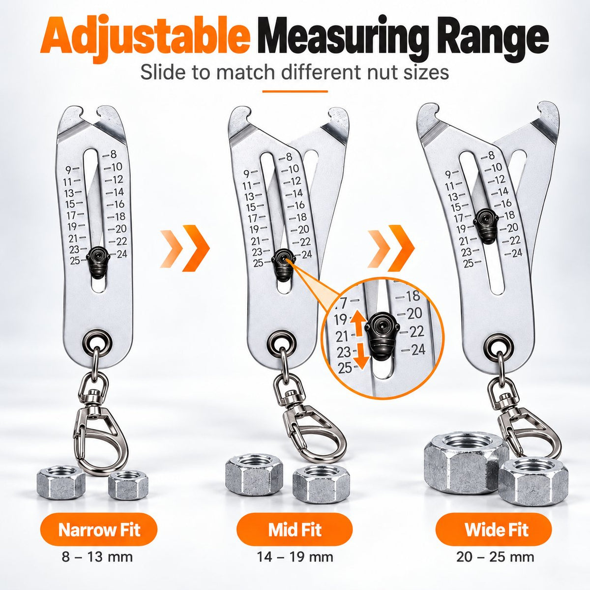 🔧 Portable Nut & Bolt Size Gauge