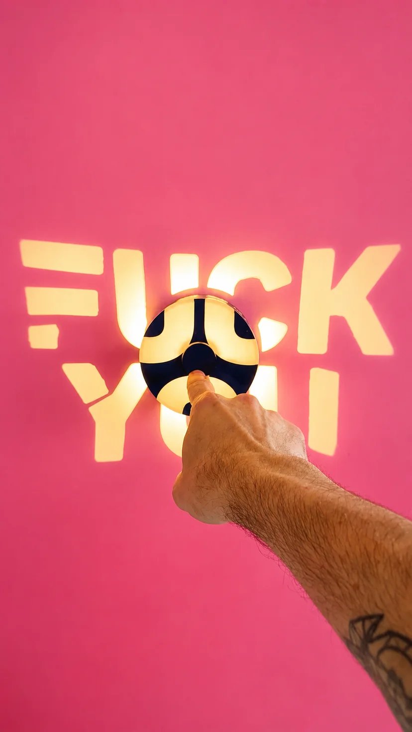 🖤FU*K YOU Projection Wall Lamp – Perfect for Office Mood