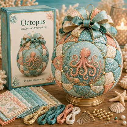 ⏳ Last Day 49% OFF – 🌊 Beginner-Friendly DIY Ocean Treasures Patchwork Ornament Kit Collection | Complete Kit with Coordinated Fabrics, Ornament Form, Coastal Accents & Step-by-Step Guide Included 💕