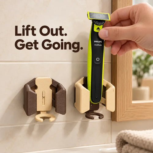 🪥 Gravity-Grip Wall Mount Toothbrush Holder | Drill-Free Bathroom Organizer🧼