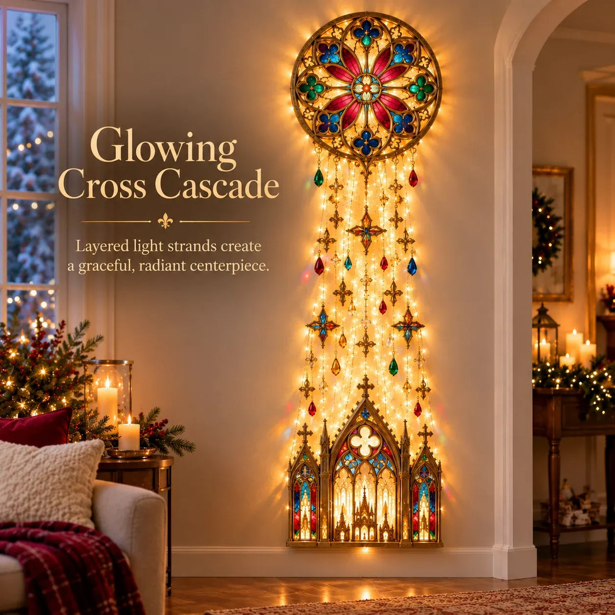🔥😍Cathedral Grace Stained Glass Cascade Wall Light™