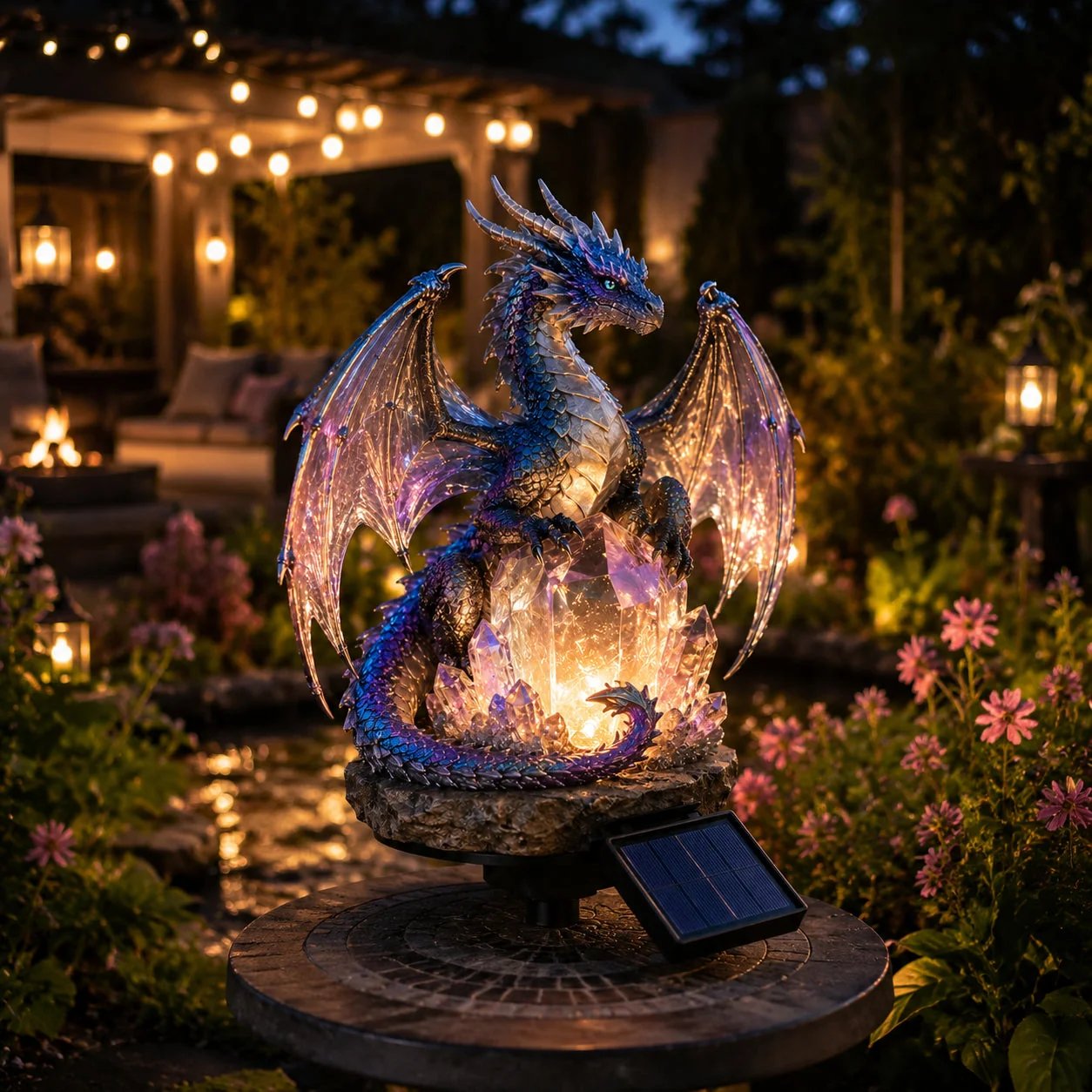 🔥HOT SALE🔥Amethyst Crystal Dragon🐉Solar Dragon Crystal Garden Light