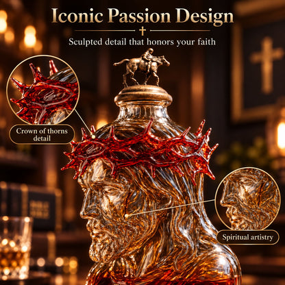 ✝️ Crown of Thorns Sculpted Glass Decanter – Faith Keepsake
