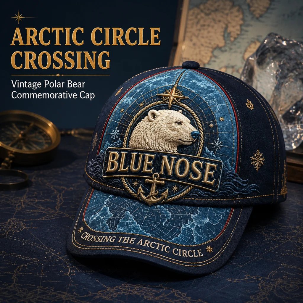Vintage “Blue Nose” Arctic Circle Crossing Polar Bear 3D Commemorative Baseball Cap