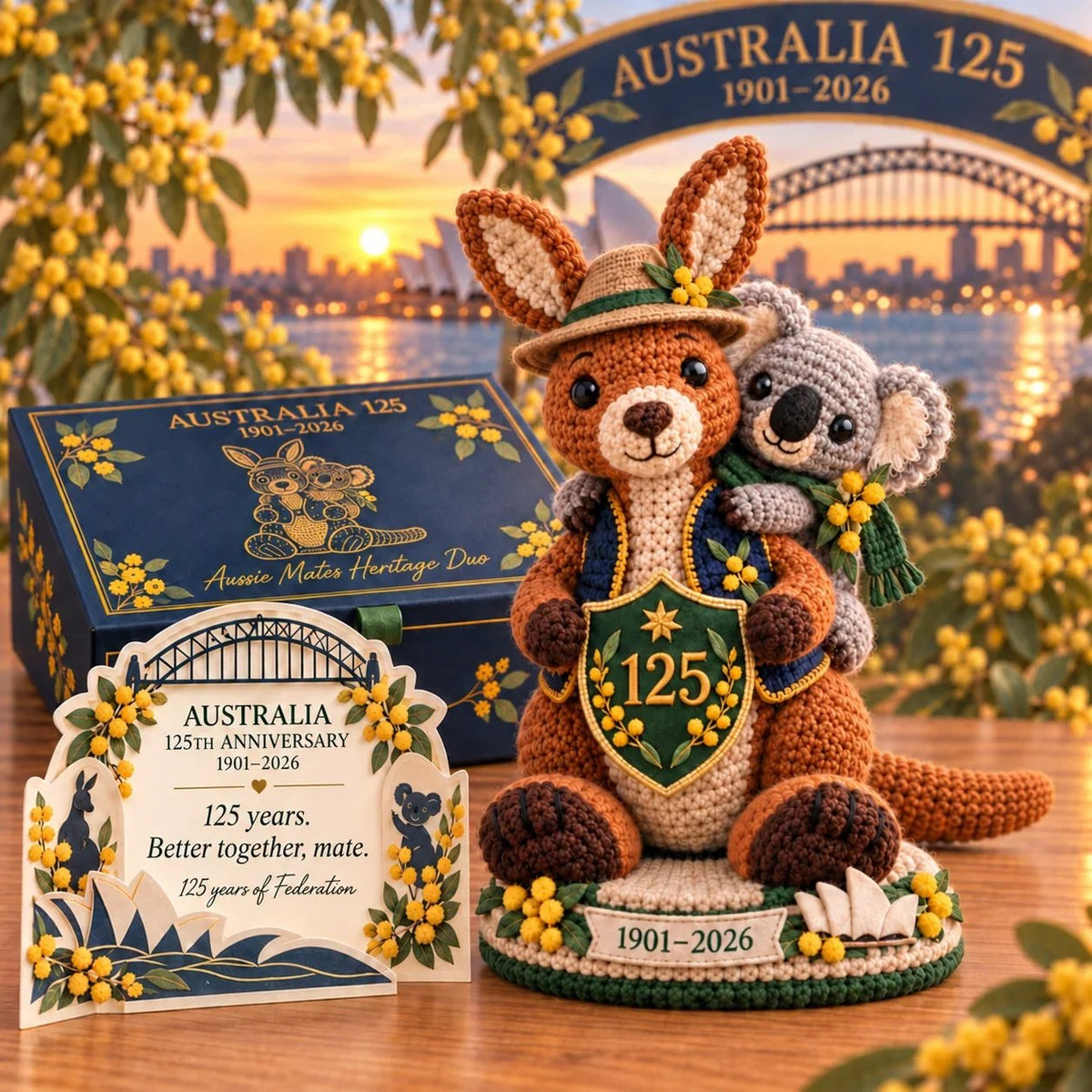 ⏳ Last Day 49% OFF – 🇦🇺 Australia 125th Anniversary Crochet Keepsake | Intricate 3D Crochet Work • Gift-Ready Box 🎁