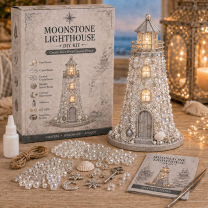 ⏳ Last Day 49% OFF – 🌊 Beginner-Friendly DIY Lighted Sea Glass-Style Lighthouse Kit Collection | Complete Kit with Sea Glass-Style Pieces, LED Lights & Step-by-Step Guide Included 💕