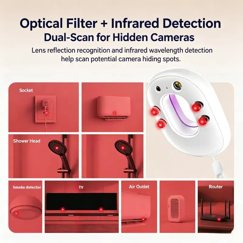 Portable Privacy Detector 🛡️| 3 Scan Modes, Sound & Vibration Alert For Trips