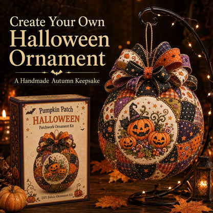 ⏳ Last Day 49% OFF – 🎃 Beginner-Friendly DIY Halloween Classics Patchwork Ornament Kit Collection | Complete Kit with Coordinated Fabrics, Ornament Form, Spooky Accents & Step-by-Step Guide Included 💕