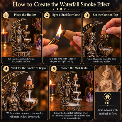🔮 Hecate’s Key & Aphrodite’s Veil Backflow Incense Holders – Sculptural Smoke Waterfall Décor