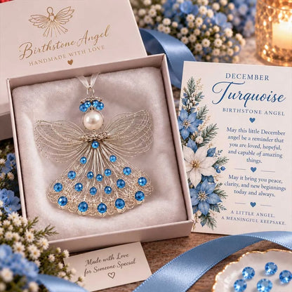 👼 Birthstone Angel Wire Ornament | 12 Month Keepsake Colors