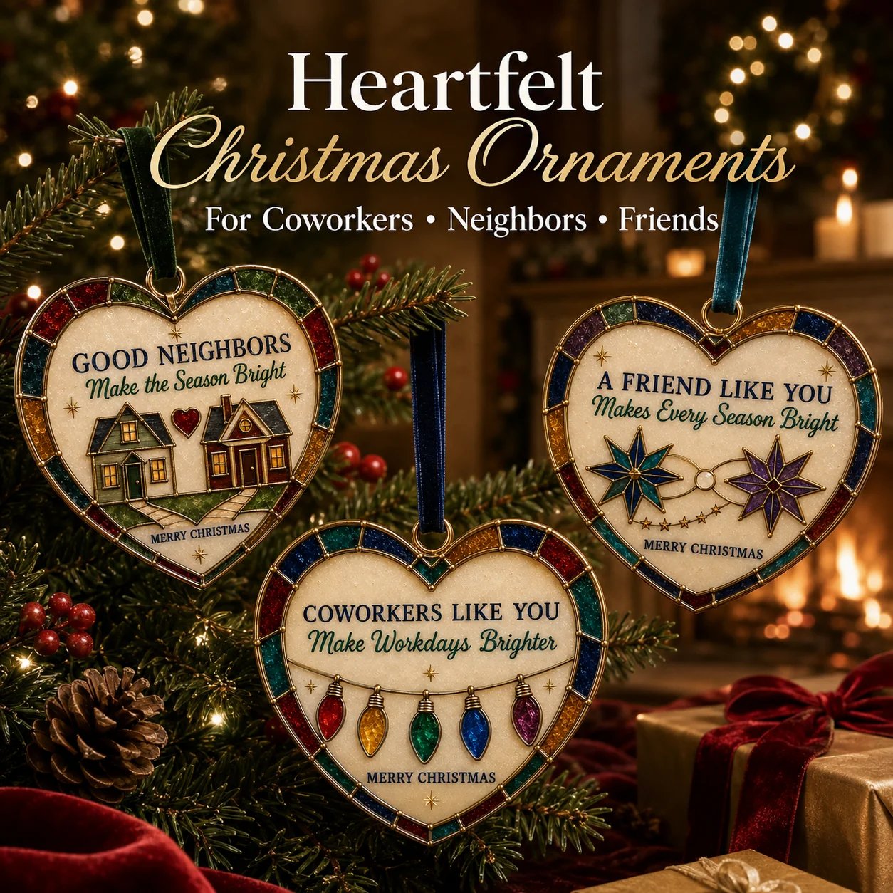 🎄 Handcrafted Stained Glass Christmas Ornaments – Meaningful Keepsakes Made to Be Cherished ❤️