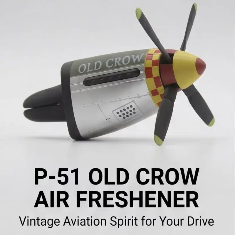 Plane Car Air Freshener | Vintage Fighter Jet Vent Clip for Men