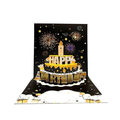 3D Birthday Pop-Up Card with Music, Firework Lights & Custom Age