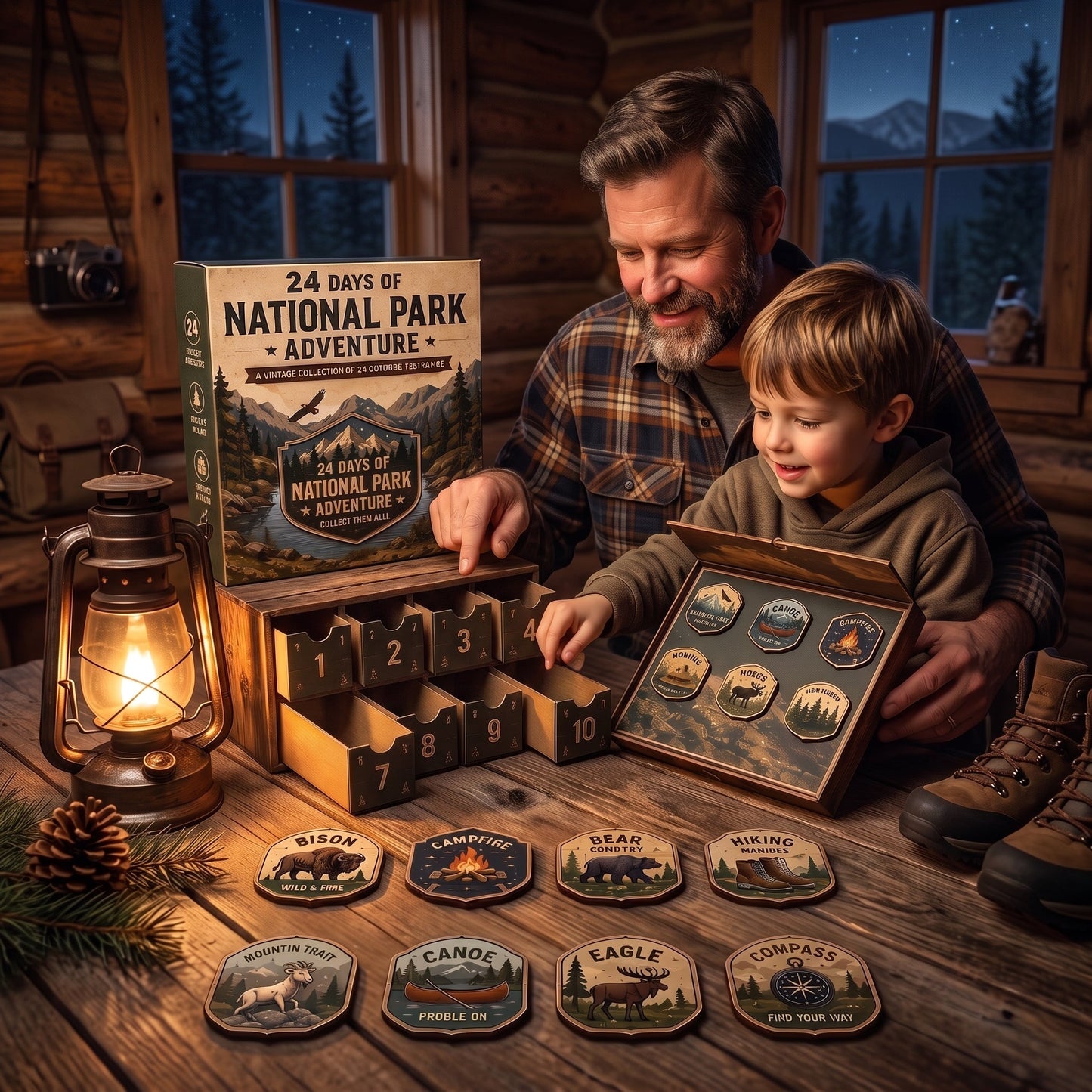 National Park Adventure Advent Calendar – 24 Vintage Collectible Badges