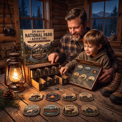 National Park Adventure Advent Calendar – 24 Vintage Collectible Badges