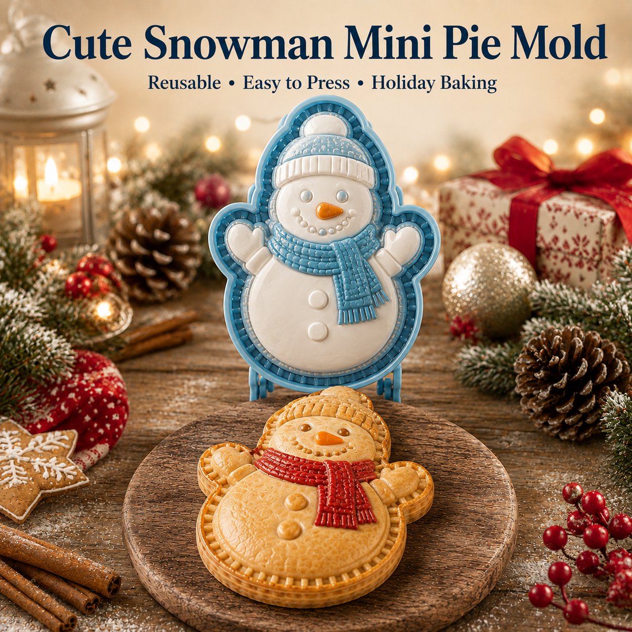⏳ Last Day 49% OFF – 🎄 9-Design Christmas Mini Pie Mold Collection | Reusable Embossed Molds for Shaping Detailed Santa, Snowman, Reindeer, Tree & Holiday Pies 🥧✨