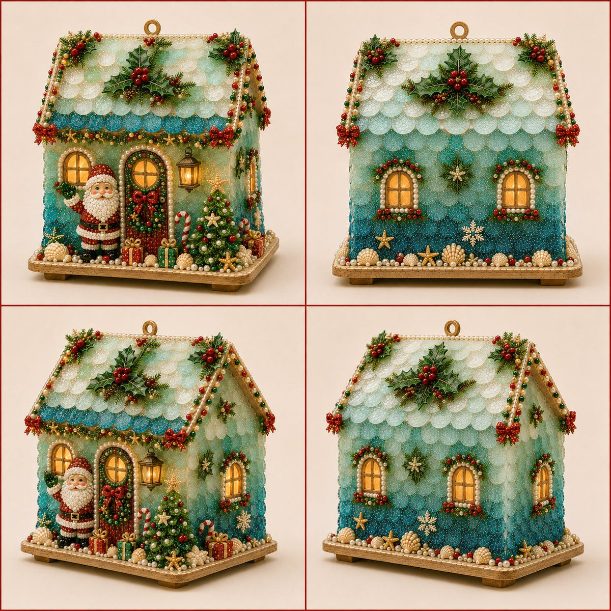 ✨ DIY Illuminated Sea Glass Christmas Cottage Kit