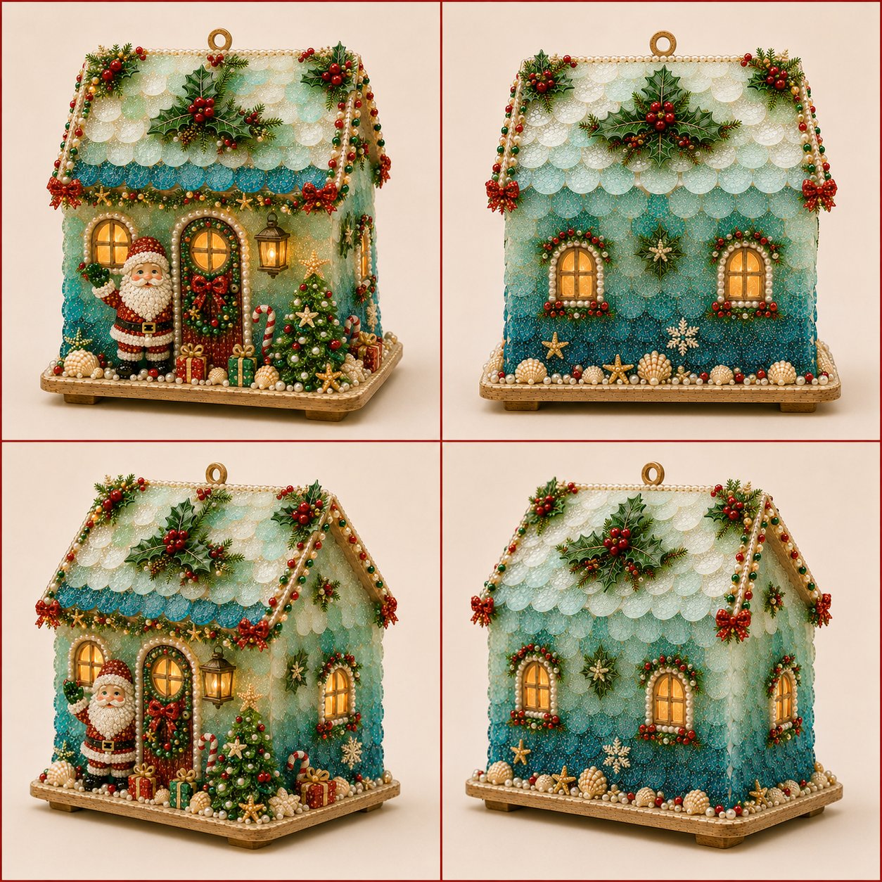 ⏳ Last Day 49% OFF – 🏡 Beginner-Friendly DIY Glowing Coastal Glass-Style Christmas Cottage Kit Collection | Complete Kit with Sea Glass-Style Pieces, Pearl Beads & Step-by-Step Guide Included 💕
