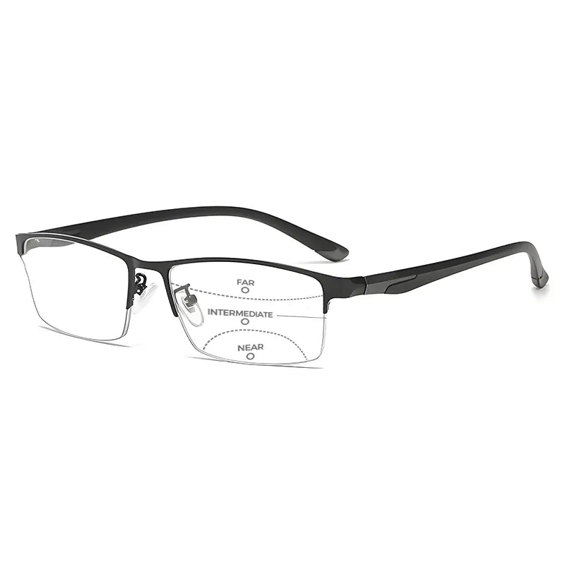 METAL ULTRA-LIGHT HALF-FRAME PHOTOCHROMIC MULTIFOCAL GLASSES