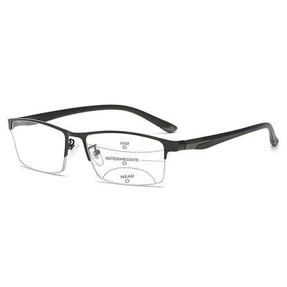 METAL ULTRA-LIGHT HALF-FRAME PHOTOCHROMIC MULTIFOCAL GLASSES