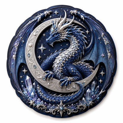 🐉 Moon Guardian Dragon 3D Wooden DIY Wall Art