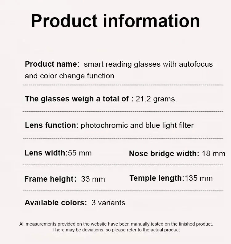 🔥Buy 1 Get 1 Free (2 pairs) – 【Co-Created by Designers】Gypsophila Smart Zoom and Color-Changing Reading Glasses