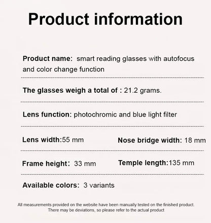 🔥Buy 1 Get 1 Free (2 pairs) – 【Co-Created by Designers】Gypsophila Smart Zoom and Color-Changing Reading Glasses
