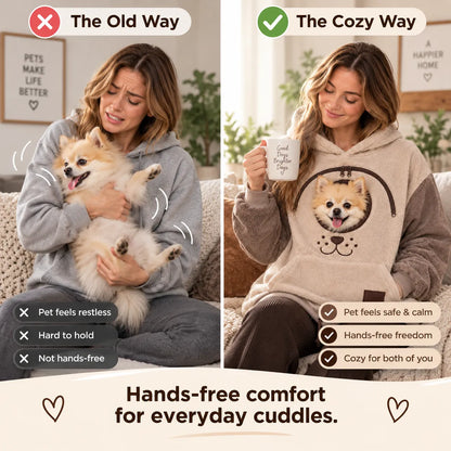 ⏰LAST DAY 50% OFF 🐾 Cozy Pet Carrier Hoodie — Built-In Pouch for Cats & Small Dogs