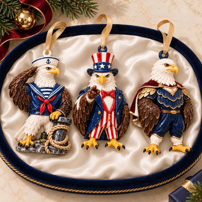 2026 Patriotic Bald Eagle Christmas Ornaments