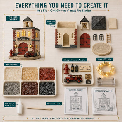 ⏳ Last Day 49% OFF – 🚒 Beginner-Friendly Vintage Firehouse Mosaic Light DIY Kit Collection | Complete Kit with Mosaic Pieces, LED Lights & Step-by-Step Guide Included 💕