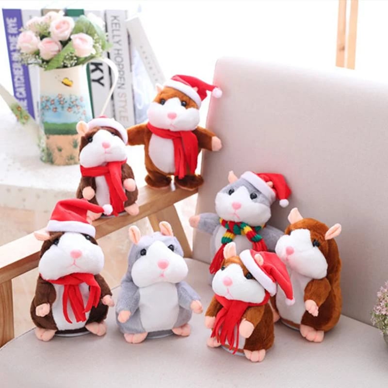 🐹 Talking Hamster Plush – repeats whatever you say, auto head-shaking, hilarious fun for kids & adults 🎁