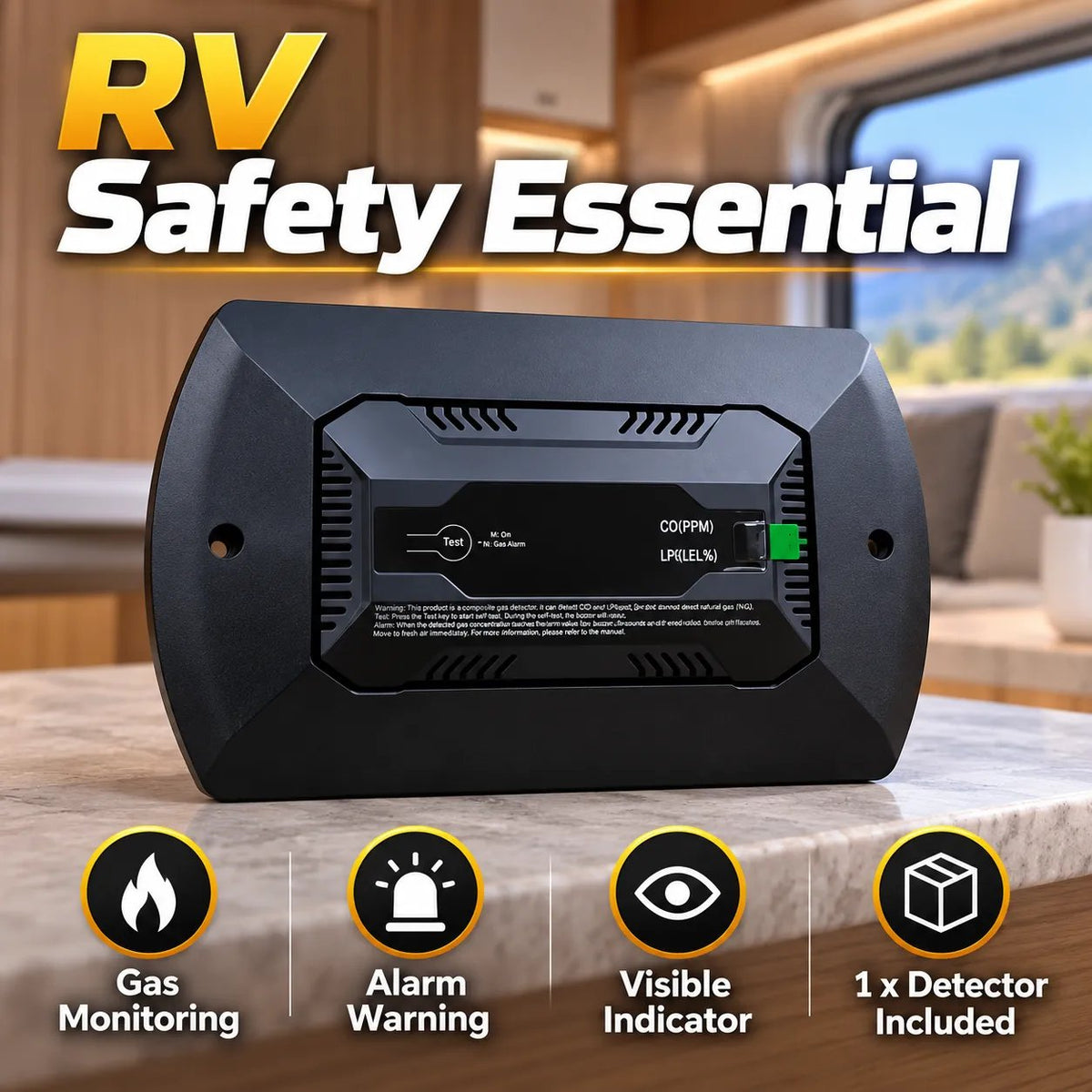 ⏰Limited Stock 60% OFF🚐🚨 2-in-1 RV Gas & CO Detector — Stay Safe on Every Journey! 🛡️✨
