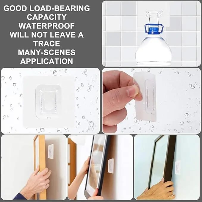 10/20-Pair Double-Sided Adhesive Wall Mounted Hooks