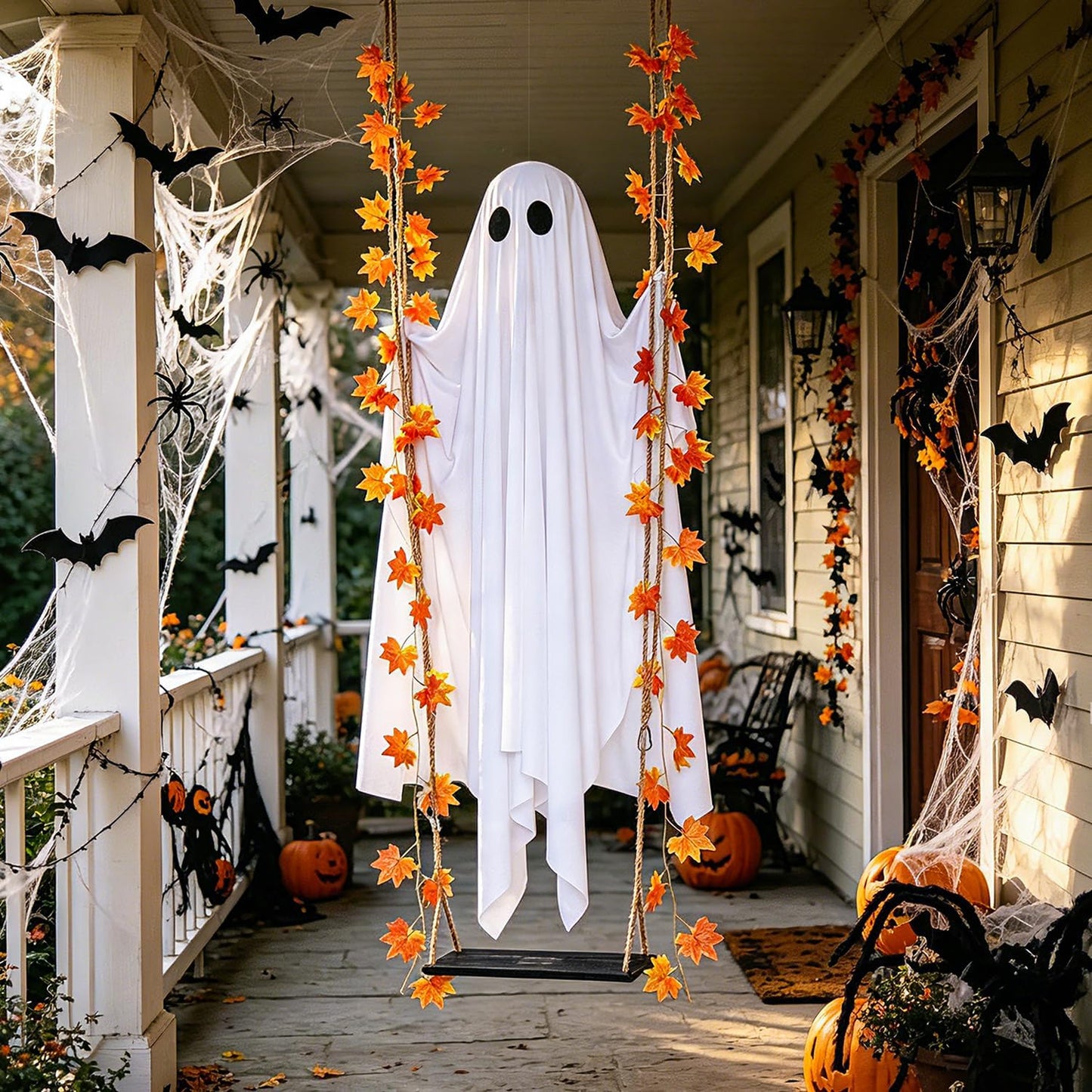 🔥49% OFF TODAY ONLY!🎃 Spooky Swingin' Ghost — Light-Up Halloween Decor 👻(FREE SHIPPING)