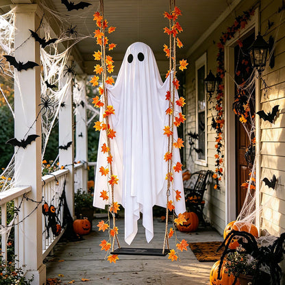 🔥49% OFF TODAY ONLY!🎃 Spooky Swingin' Ghost — Light-Up Halloween Decor 👻(FREE SHIPPING)