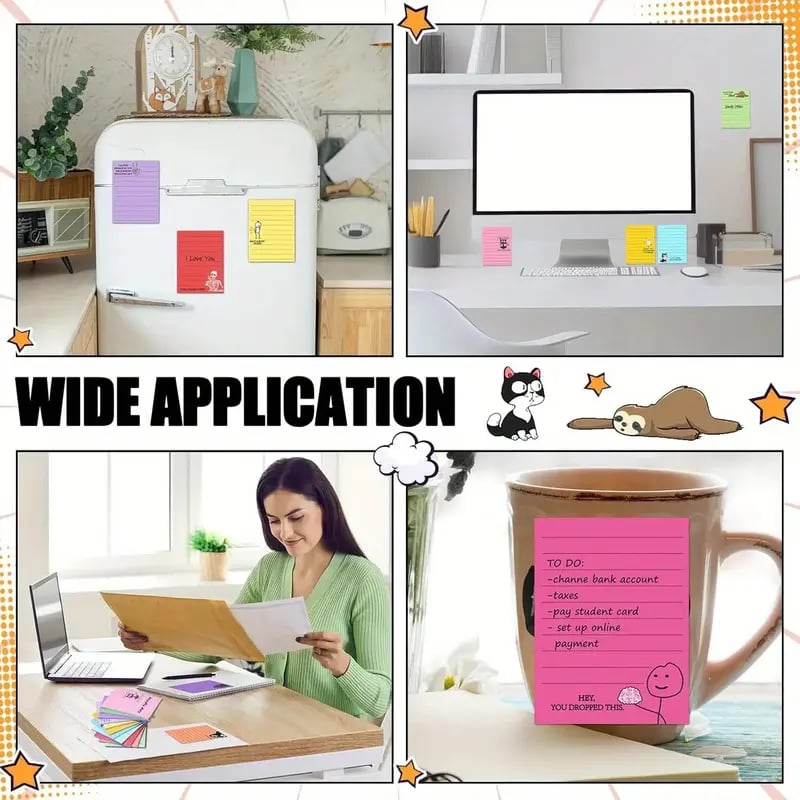 😂 12-Pack Sarcastic Office Sticky Notes – Funny Coworker Memo Pads & Hilarious Desk Gifts