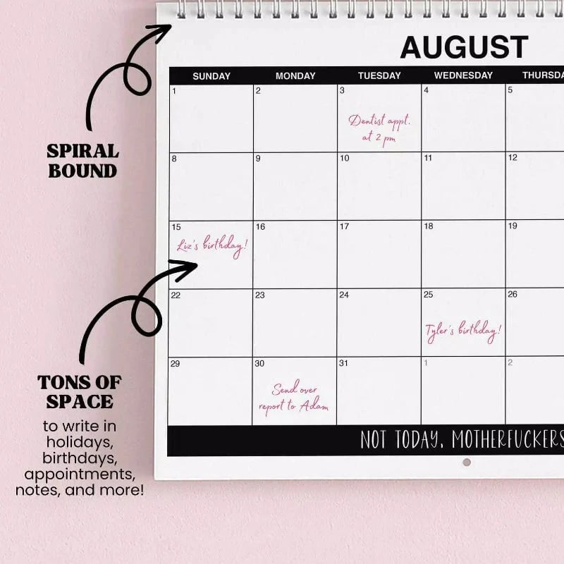 🌸🗓️ 2027 Funny Swear Word Wall Calendar – “F*ck It” Floral Calendar for Tired-Ass Women 😂✨