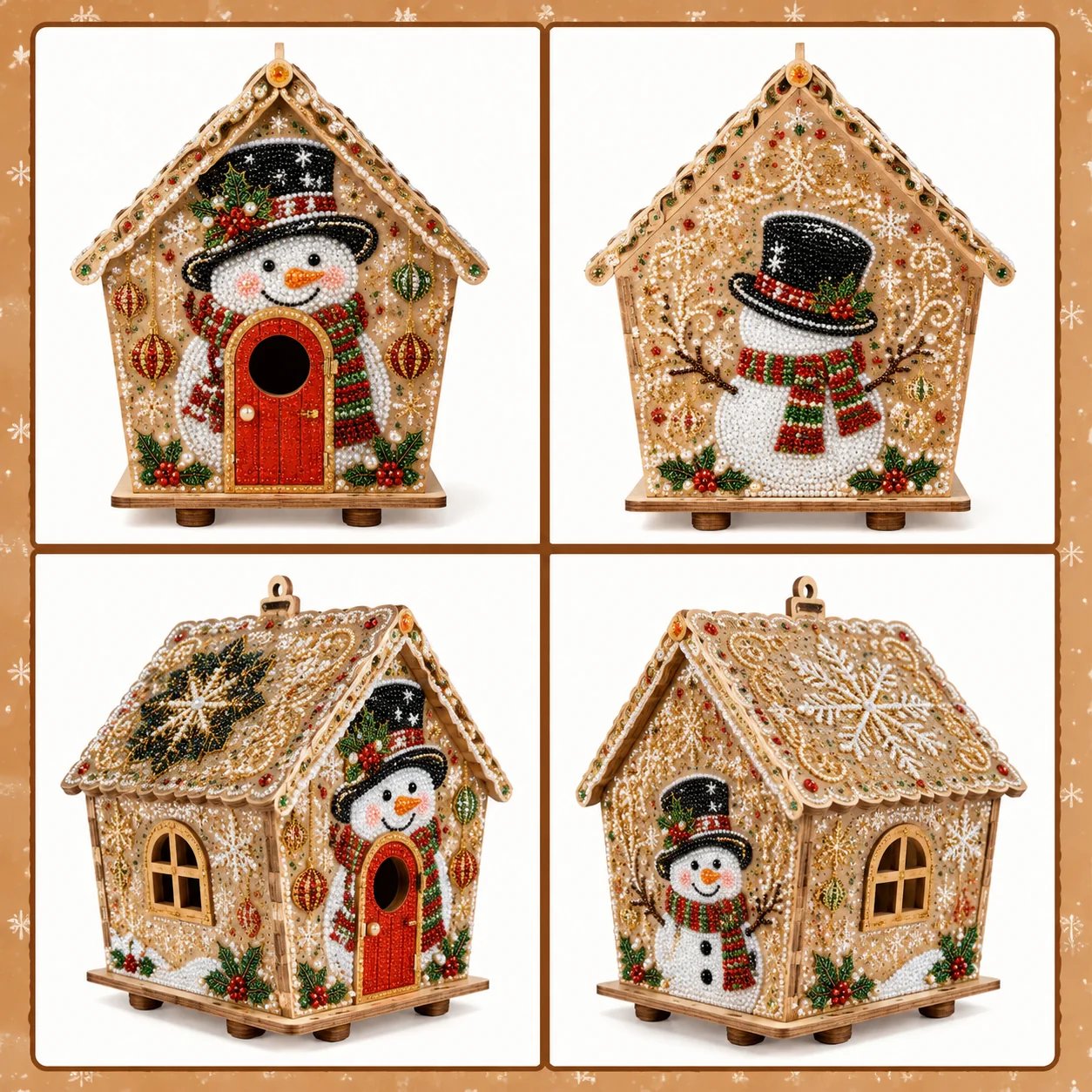 🔥 LAST DAY 49% OFF – 🎄Christmas Pearl Cottage Art Kit | Pre-Cut Wooden Panels, Sparkling Rhinestones, Pearl Beads & Complete Tools for a 3D Holiday House ✨