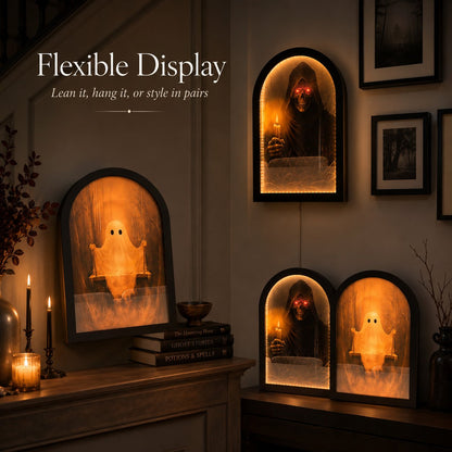 🎃👻 Spooky Halloween Decor Mirror, Gothic Mantel Wall Mirror🕸️