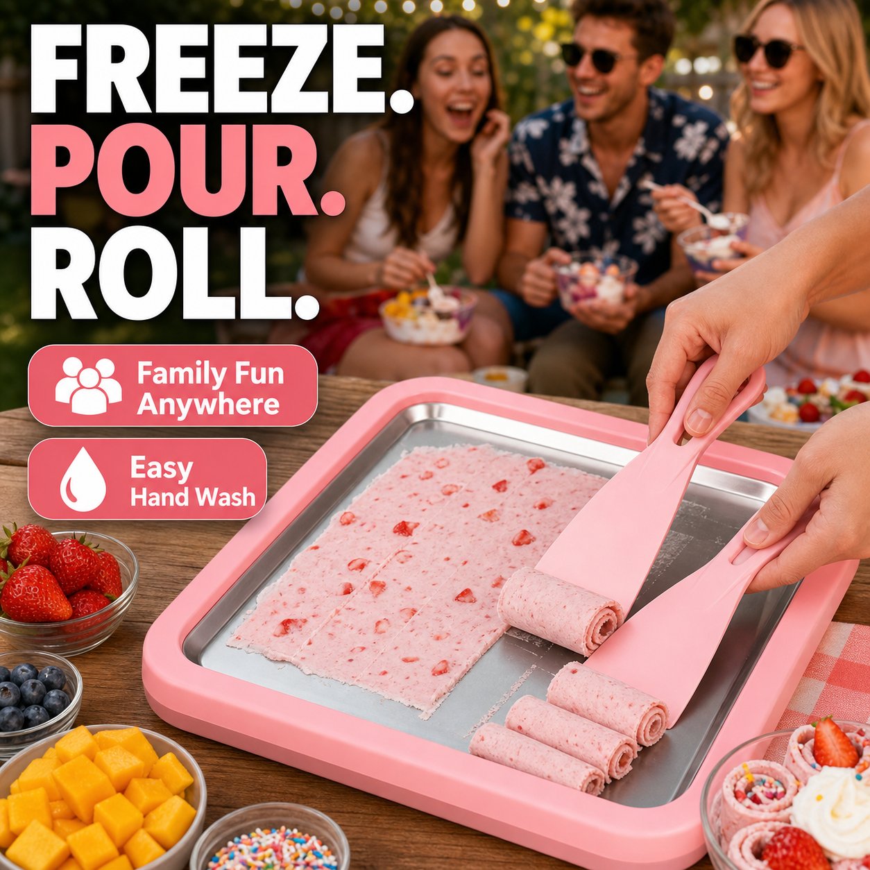 No-Electricity Rolled Ice Cream Maker – DIY Frozen Treat Tray